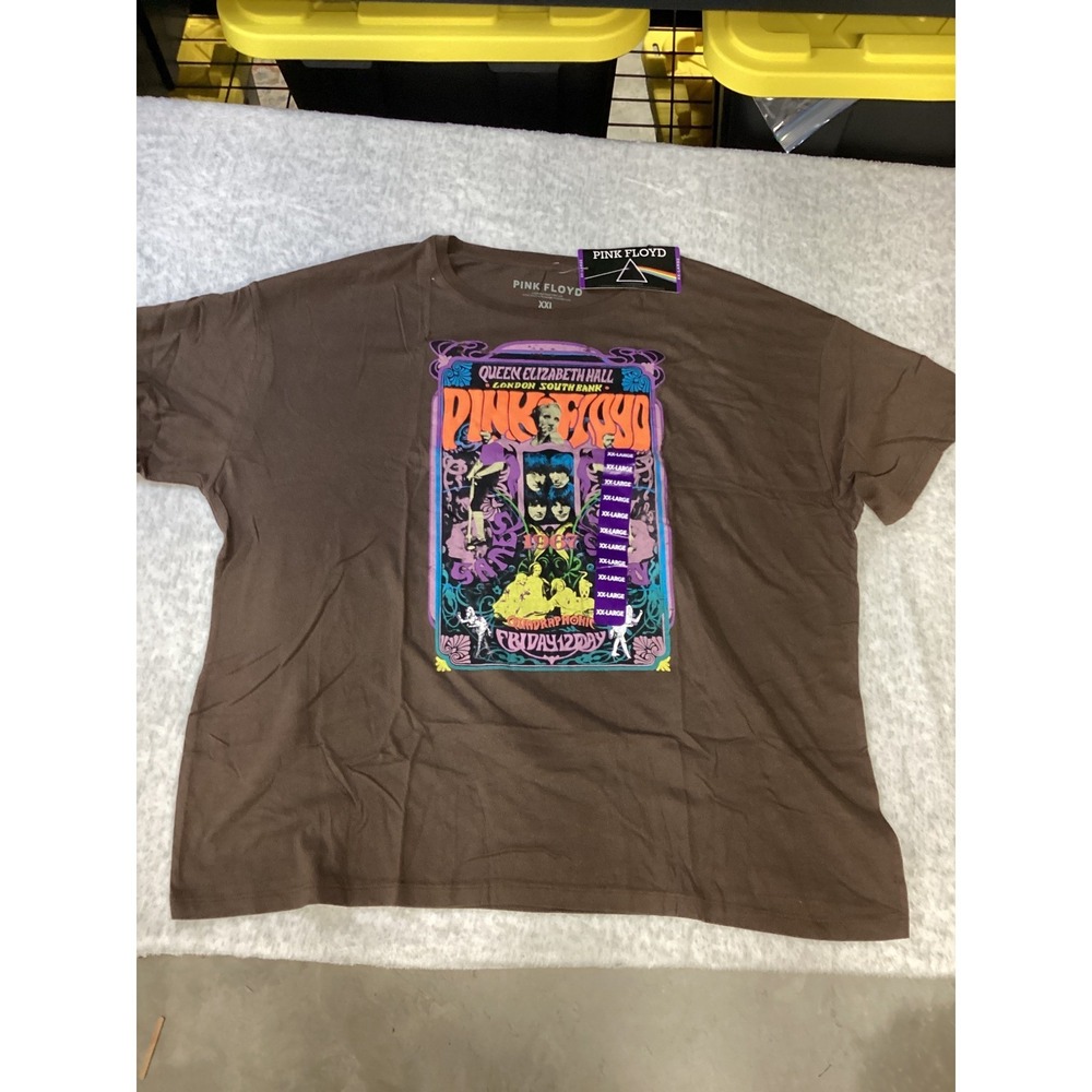 Pink Floyd 1967 London Concert Graphic Tee Mocha Brown XXL.. New